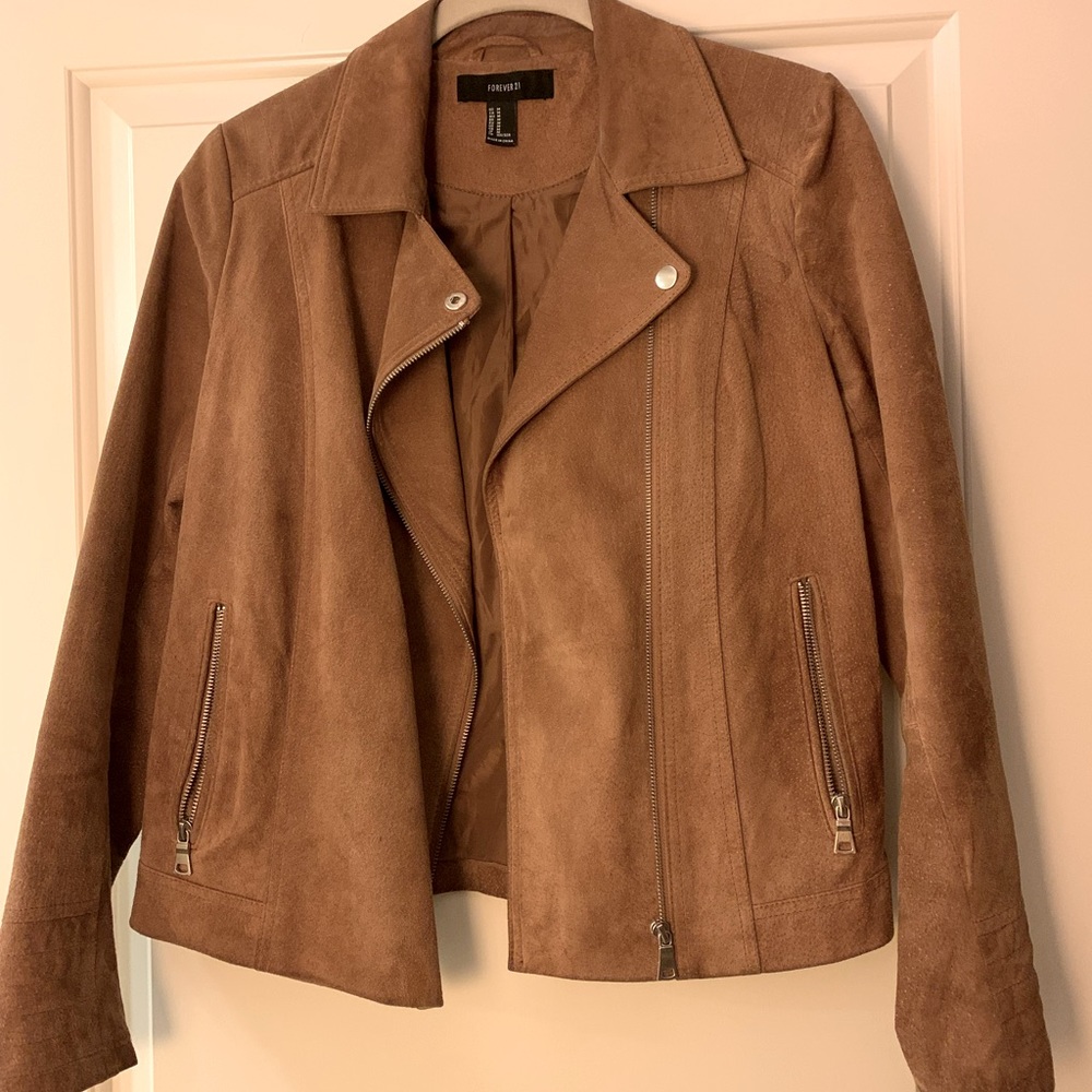 Suede moto jacket